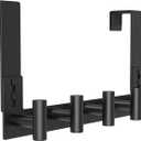 PMMASTO Over The Door Hooks, Door Hanger Hook for Hanging, Coat Rack Organizer for Bathroom, Towel Holder Bathroom Accessories (Black 5 T-Hooks-Fits 1-3/4" Thick Door)