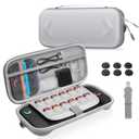 NEWDERY Carrying Case for Nintendo Switch 2, Portable Large Capacity Hard Shell with Adjustable Shoulder Strap for Switch 2 Travel Case with 12 Game Card Slots 6 Thumb Grip Caps - Grey
