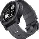 for Garmin Instinct Watch Band, Rugged Nylon Replacement Strap for Instinct 2 Instinct 3 45mm, Compatible with Garmin Instinct Solar, Tactical, Tide Esports, Sport Outdoor Work Use Replacement Band (Deep Gray (Black Buckle))