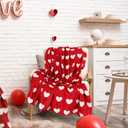 JarThenaAMCS Valentine's Day Throw Blanket Red Heart Prints Fuzzy Romantic Love Decorative Soft Cozy Flannel Blanket for Mom Couple Home Bed Sofa Couch Chair, 50 x 60 Inch
