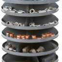 Durham 1106-95 Rotabin Gray Cold Rolled Steel 6 Revolving Shelves, 360lbs Capacity, 17" Diameter x 25-3/8" Height