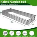 2PCS 7x3x1ft Galvanized Raised Garden Bed,Outdoor Planter Box Metal Patio Kit Planting Bed for Vegetables Flowers Herb,Silver