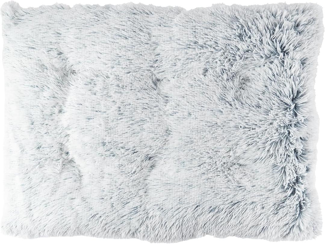 Washable Crate Beds for Medium Dogs Calming Sleeping Anti Anxiety,Fluffy Soft Cozy Comfortable Dog Crate Bed for Travel Car Truck Rectangle Kennel Cage31x22x4.5 inchesGradient Grey