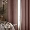 jinchan Pink Blackout Curtains 108 Inch Farmhouse Rod Pocket 2 Panels, 50"W x 108"L