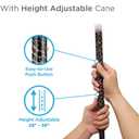 NOVA Offset Walking Cane for Seniors, Men & Women Lightweight Adjustable Walking Cane with Soft Foam Grip, Wrist Strap, Anti-Rattle Lock & Non-Slip Tip Stylish Mobility Aid, 1 Count