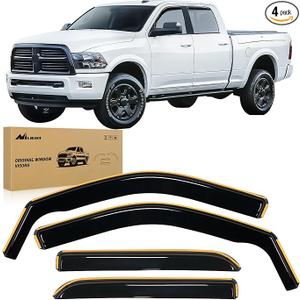 Nilight in-Channel Window Visors for Ram 1500 Crew Cab 2009-2018, 4PCS
Fits Ram 1500 Classic Body 2019-2023, Smoke Window Deflectors for Fresh Air in Rain and Reduced Wind Noise on Highway Drives