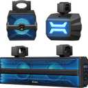 2.1CH Stereo UTV Sound Bar (Subwoofer) and Speakers, 17 Inch Bluetooth ATV Soundbar with RGB Lights, Waterproof Golf Cart Speakers, Marine Sound bar Compatible with SXS Polaris RZR Can-Am