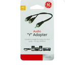 GE 2-Way RCA Audio Adapter,6in, Black 2PAC
