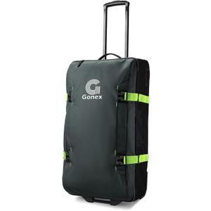 Gonex Rolling Duffle Bag with Wheels, Water-repellent 90L Nylon Large Wheeled Travel Duffel Luggage with TSA Lock & Telescopic Handle 30 inch, Dark Green
