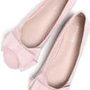 Stunner Women's Dress Flats Cute Round Toe Bowknot Flats Comfortable Ballet Flats Casual Slip On Flat Shoes2 (8.5, Bow 1 Light Pink)