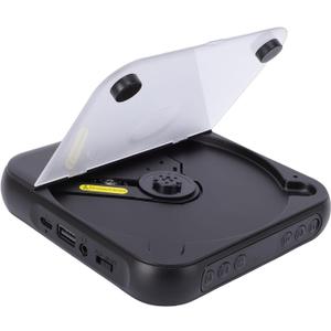 Fabater Desktop CD Player with Speakers, Dual Stereo Speakers Bluetooth 5.3 Rechargeable Headphones LCD for Home Car Outdoor Support CD AUX USB Input Loop Playback (Black)