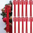 10pcs Red Large Velvet Christmas Bows for Xmas Tree Wreath, Garland, Swag, Staircase,Wedding Indoor Outdoor Home Decor (15 * 24 inch,Width of 1inch)