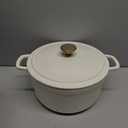 CAROTE 5QT Enameled Cast Iron Dutch Oven Pot with Lid, Heavy-Duty Dutch Oven for Sourdough Bread Baking, Braising, Stews, Roasting, Healthy & Non-Toxic, Dual Handles, All Stovetop Compatible, Oven Safe up to 500 F, Cream White