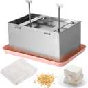 Large Tofu Press, 304 Stainless Steel Tofu Presser, Tofu Maker with Gauze & Drip Tray, Vegan Tofu Presser for Firm or Extra Firm Tofu, Tofu Making Tool Kit, 8.75.64.4"