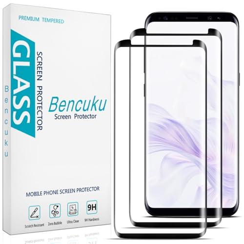 Bencuku (2 Pack) Screen Protector for Samsung Galaxy S8 Plus 6.2 Inch Tempered Glass Film, 3D Curved Full Screen Coverage, Anti Scratch, Case Friendly