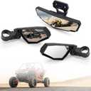 KIWI MASTER Rear View Center & Side Mirrors for 2020-2026 Polaris RZR Pro XP, Pro S, Pro R, Turbo R/ 4 Accessories Adjustable Folding Rear View Racing Mirror 2883762 2883763