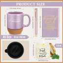 Sayglossy 4 Pcs Thank You Gifts Set for Men Women Teacher CNA Week Puple Employee Appreciation Notebook Inspirational Coffee Mug Scented Candle Ballpoint Pen for Team Office Coworker Nurse Volunteer