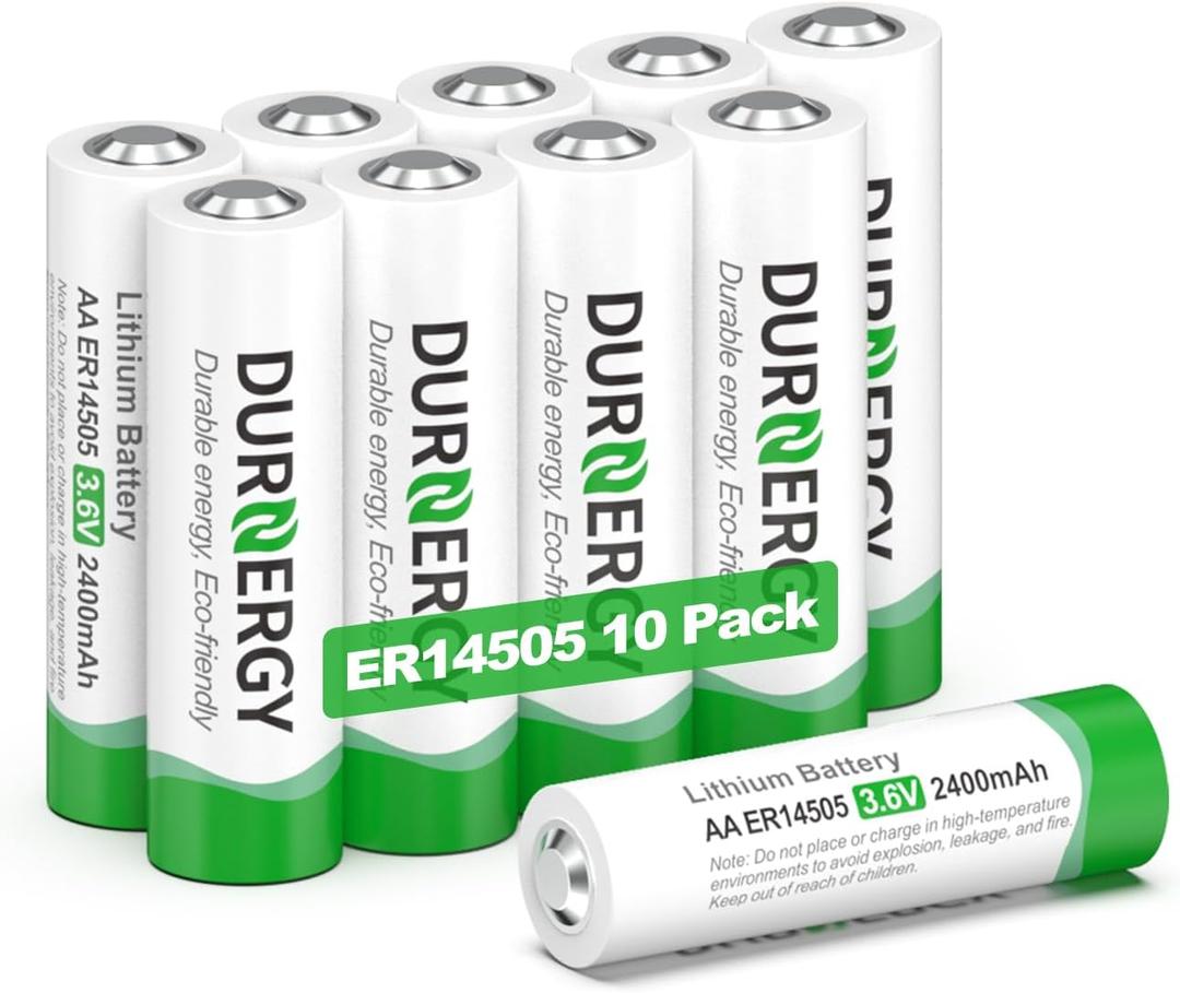 ER14505 Lithium 10 Pack Batteries AA, Double AA Battery 3.6 Volt AA Lithium Battery 2400mAh