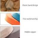 Round Floor Pillow Cover Tatami Floor Cushion Cover Straw Japanese Futon Cover Meditation Seating Ottoman Throw Cover Protector for Living Room Indoor Outdoor Gray,19.69 inches