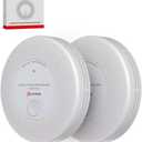 10-Year Sealed Battery 2-in-1 Smoke & Carbon Monoxide Detector Alarm | CO & Smoke Alarm Detector with LED Warning Light Indicators & V-0 Flame-Retardant Housing(2-Pack), Expiry: 10 years from the date of installation