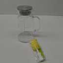 Aofmee Glass Pitcher, 68oz Water Pitcher with Lid and Precise Scale Line, 18/8 Stainless Steel Iced Tea Carafe, Easy Clean Heat Resistant Borosilicate Jug for Juice, Milk, Cold or Hot Beverages