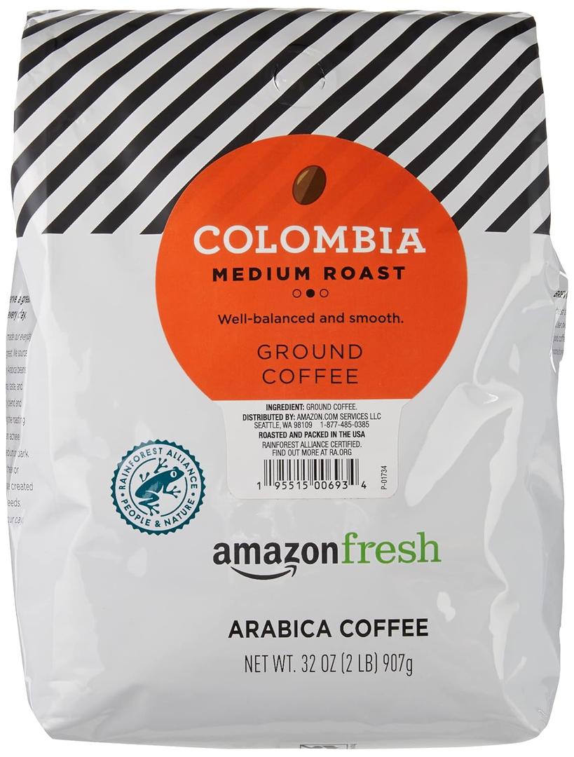 Amazon Fresh, Colombia Ground Coffee, Medium Roast, 32 Oz (32 Ounce (Pack of 1)) BBD: 

march 13 2026