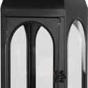 Lantern Decorative Indoor & Outdoor, 16.5IN Large Hanging Candle Lanterns, Black Metal Decorative Candle Lanterns, Waterproof Hanging Lantern for Porch Patio Wedding Home