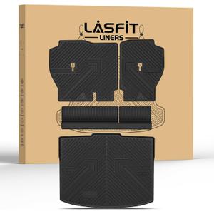 LASFIT Cargo Mat with Backrest Mat for Honda CR-V 2026 2025 2024 2023 (Gasoline Only), All Weather Custom Fit TPE Trunk Mat Trunk Liner Cargo Liner with Seatback Mat (Lower Position)