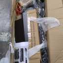 Rolanstar Full Size Bed Frame with LED Lights and Charging Station, Wood Storage Headboard and Under Bed Storage, Metal Platform, Noise Free, No Box Spring Needed, Balck Oak