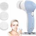 Facial Cleansing Brush Face Scrubber: 3 in1 Electric Exfoliating Massage Device Waterproof Deep Cleaning Exfoliation Rotating Spa Machine -Electronic Skin Care Wash Clean System