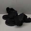 ErikenUrben Women Black Thigh High Boots Suede Over The Knee High Boots Platform Chunky Heel Stretch Boots Zip (40, Black)