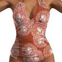 B2prity Women's Slimming One Piece Swimsuits Tummy Control Bathing Suit Halter Swimwear for Big Busted Curvy Woman Size 2 XL