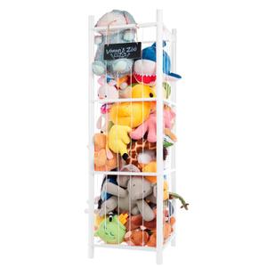 Large Stuffed Animal Storage Organizer, Wooden Stuffed Animal Storage Zoo, Toy Holder, Space Saving Toy Tower for Kidroom, Playroom, Kids Gift, White
