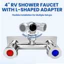 RV Exterior Shower Box Kit with Lock, All-Metal Outdoor Faucet with 59" Hose, 360° Swivel Adapter, UV-Resistant & Rust-Free Outside Shower Station for Camper, Travel Trailer, Motorhome, Boat
