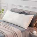 BEDELITE Body Pillow Cover with Zipper Closure, Super Soft and Cozy Fuzzy Fleece Pillowcase 20 x 54 Inches, Luxury Fluffy Plush Long Body Pillow Pillowcase for All Seasons(Off White)