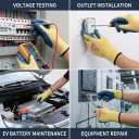 Insulated Electrician Gloves 400V High Voltage Electrical Gloves,Rubber Safety Work Gloves,Non Slip,Non Electric Shock (Large)