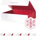 PACKHOME 6 Christmas Gift Boxes 13x9.7x3.4 Inches, Large Gift Boxes with Lids, Sturdy Shirt Boxes with Magnetic Lids for Wrapping Gifts (Red Snowflake Pattern)