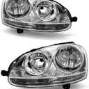 for 2005-2010 VW Jetta Type Headlights Assembly Chrome Pair