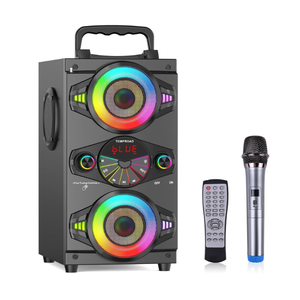 Bluetooth Speakers, 60W Portable Wireless Loud Outdoor Home Party Bluetooth Speaker with Subwoofer, FM Radio, LED Colorful Lights, Microphone, Remote and Big Powerful Stereo Deep Bass Sound Boombox