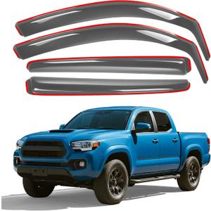 in-Channel Rain Guards for 2016-2023 Tacoma Double Cab, Window Deflectors Window Visors for Tacoma Accessories 2016-2023, 4 Full-Size Doors
