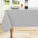 homing Rectangle Vinyl Tablecloth, Waterproof Spillproof Plastic Flannel Backed Table Cloth, Wipe Clean Table Cover for Dining, Buffet Parties and Camping (Light Grey, 60" x 120")