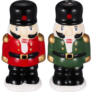 Baderke Christmas Nutcracker Soldiers Salt and Pepper Shaker Set Red Green Salt and Pepper Shaker Set Christmas Gift Home Xmas Kitchen Table Decorations
