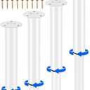 Olldag 4 PCS Adjustable Height Bed Support Legs 10-17 Inch [with Screws] for Bed Frame/Bed Center Slat, Heavy Duty Furniture Replacement Legs for Sofa/Cabinet/Couch/Dresser/Table (White)