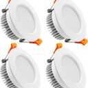 YGS-Tech 3.5 Inch LED Recessed Lighting, Dimmable Downlight 7W(55W Halogen Equivalent), CRI80, 4000K Natural White, Ceiling Light with LED Driver(4 Pack)