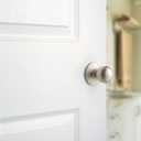Kwikset Polo Interior Passage Door Knob, Handle For Closet and Hallway Doors, Non-Locking Doorknob in Satin Nickel, with Microban Protection
