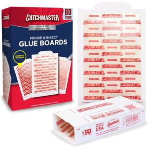 Catchmaster Mouse & Insect Glue Boards 60pk, Mouse Traps Indoor for Home, Adhesive Bug Catcher, Rat & Rodent Sticky Trap, Bulk Glue Traps Used by Pros, Pest Control for Home