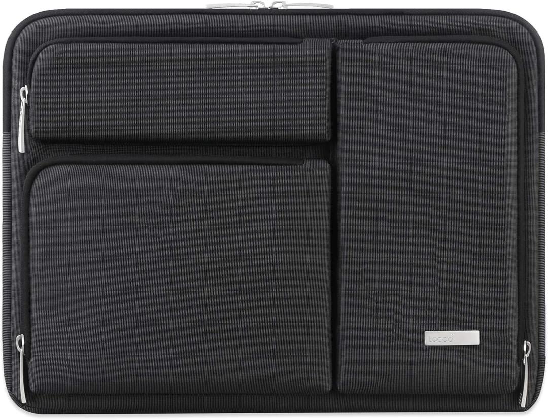 Lacdo 360 Protective Laptop Sleeve Case for 16 inch MacBook Pro M5 Pro/Max A3428 A3429 (2026), M4/M3/M2/M1 A3403 A3186 A2991 A2780 A2485 A2141, 15 inch Surface Laptop 7/6/5/4/3 Computer Bag, Black