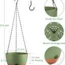 Set of 2 Hanging Planters for Indoor Outdoor Plants, 10 Inch Self-Watering Hanging Flower Pots with Drainage Hole & Removable Water-Storage Tray (Hooks)