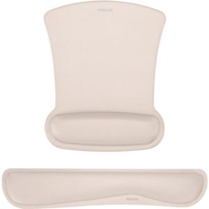 MOSISO Wrist Rest Support for Mouse Pad & Keyboard Set, Ergonomic Mousepad Non-Slip Base Home/Office Pain Relief & Easy Typing Cushion with Neoprene Cloth & Raised Memory Foam, Apricot