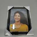 Malden International Designs Black Sleek With Silver Inside Border Picture Frame, 5x7, Black